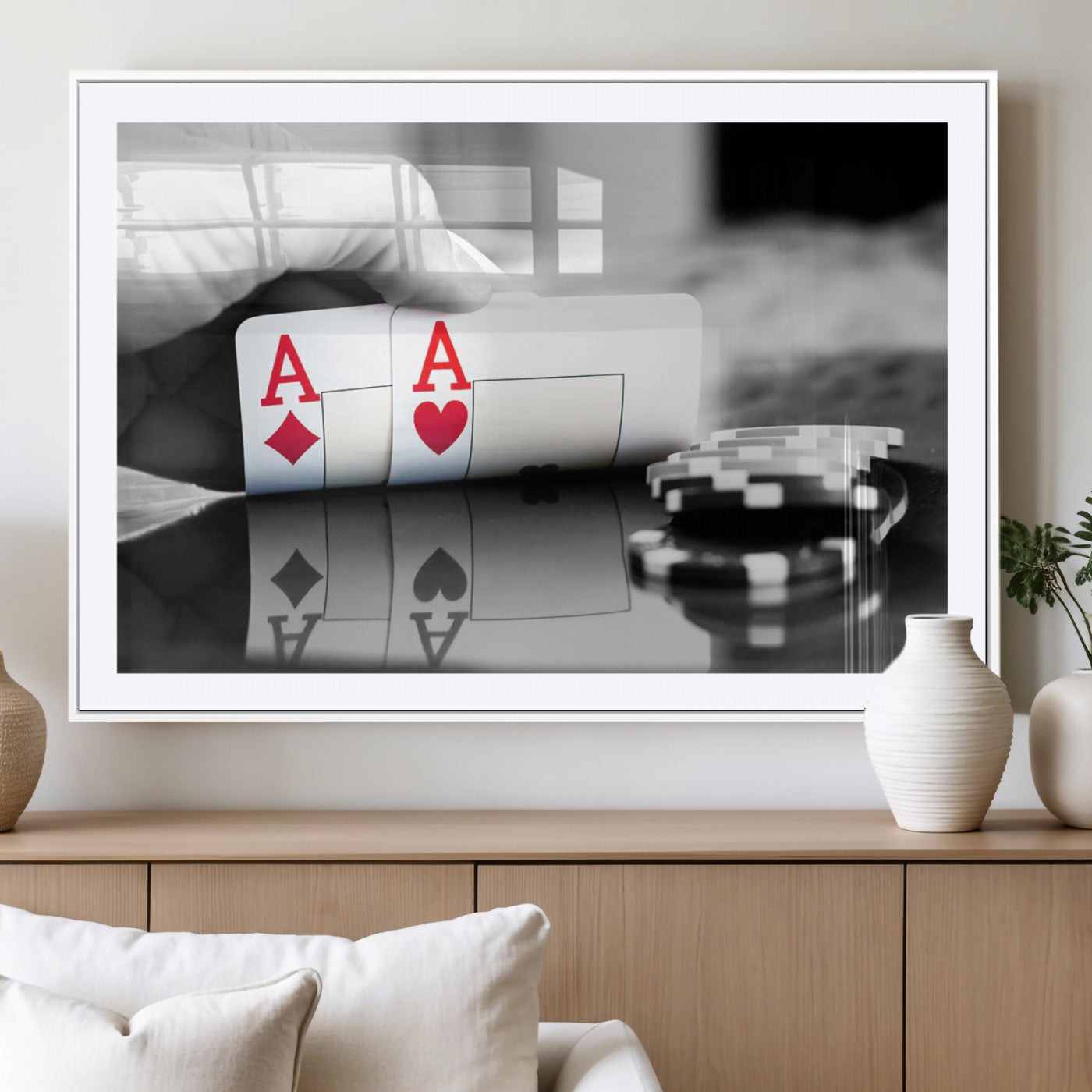 MGC-FP-36x24 - Aces Poker Art Poker Game Wall Art Canvas Print