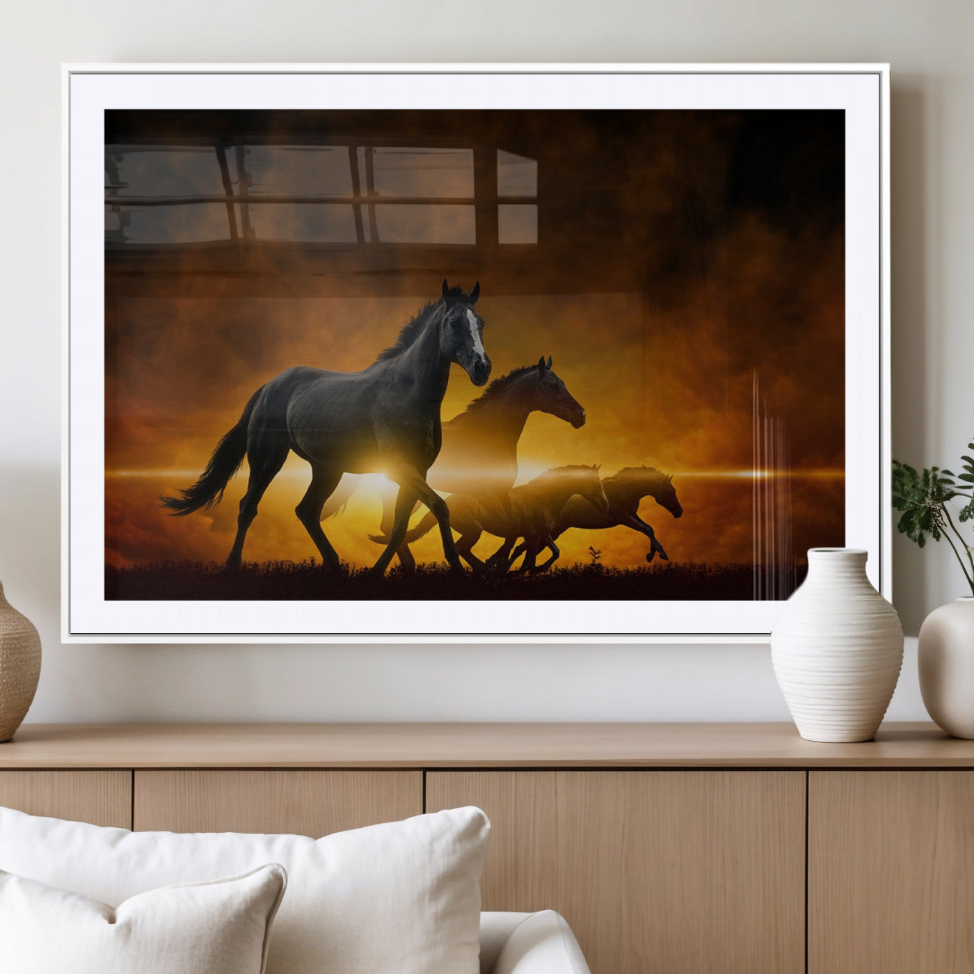 MGC-FP-36x24 - Horse Wall Art Canvas Print, Multi Panel Animal Canvas Print