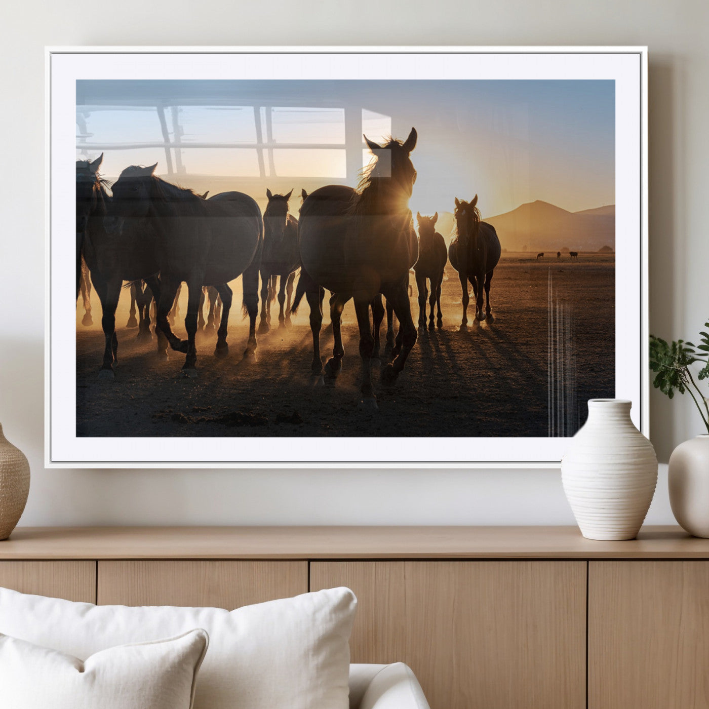 MGC-FP-36x24 - Horse Herd Wall Art Animal Canvas Print