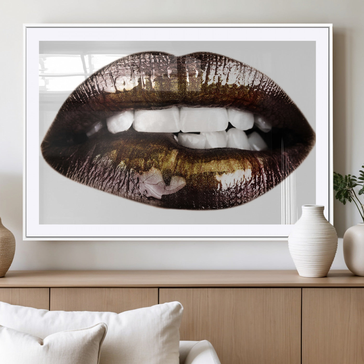 MGC-FP-36x24 - Close Up Lips Wall Art Canvas Print