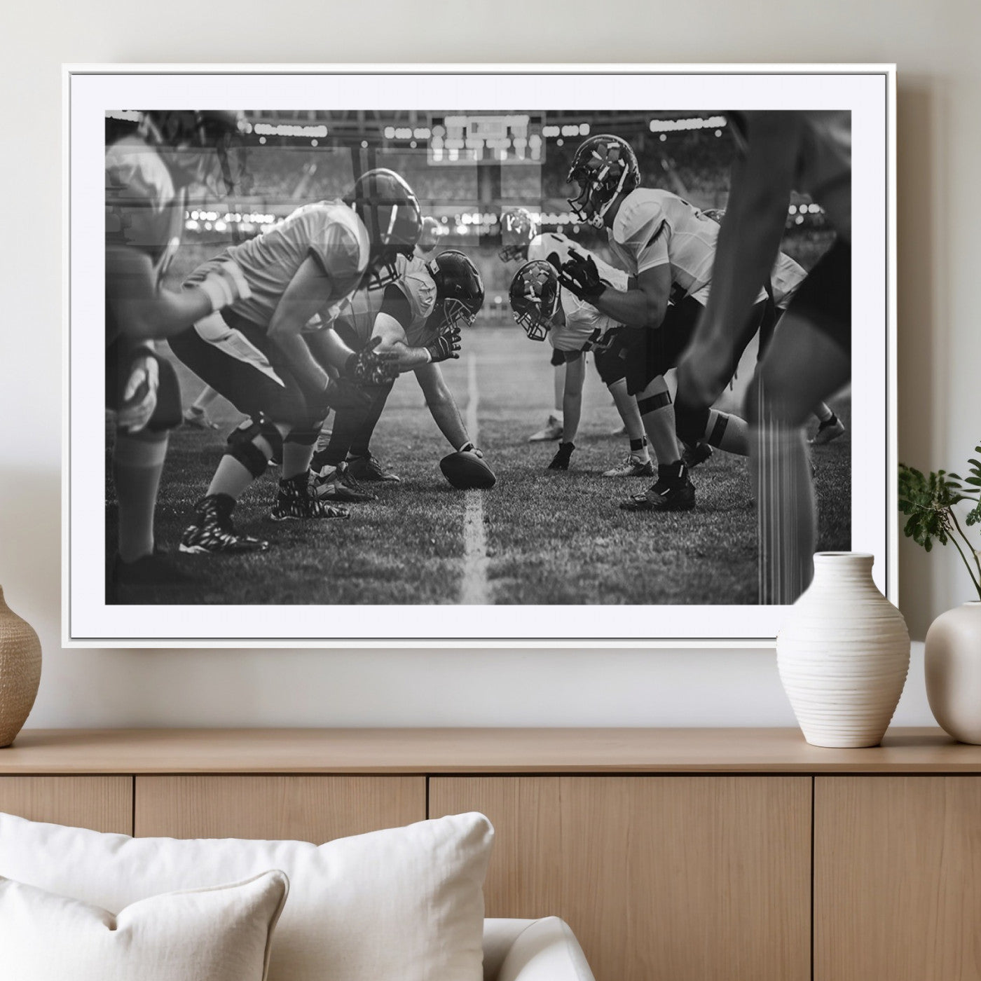 MGC-FP-36x24 - American Football Wall Art Canvas Print, Stadium Sport Wall Art Print