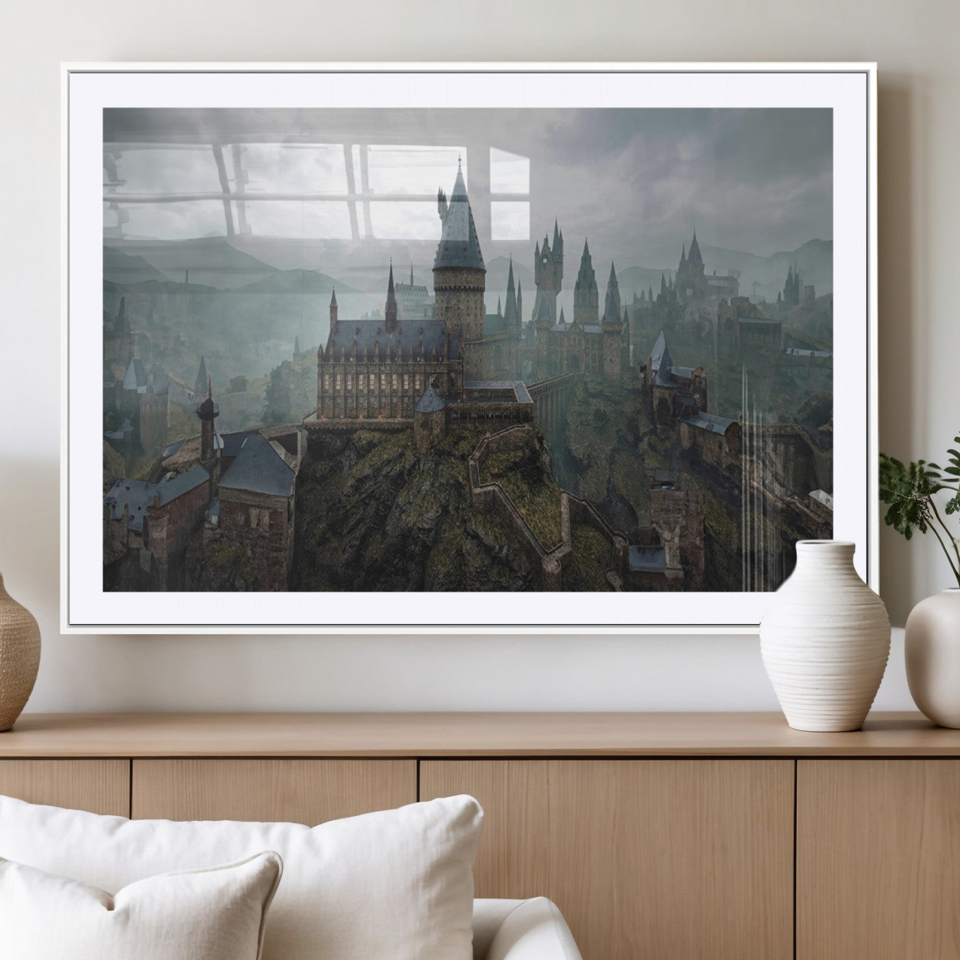 MGC-FP-36x24 - Disney Castle Wall Art Canvas Print, Living Kids Home Room Decor Art Print