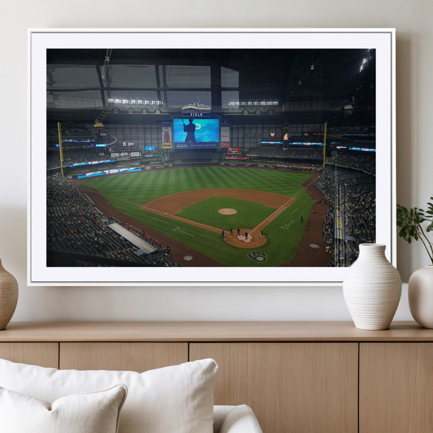 MGC-FP-36x24 - Milwaukee Brewers Baseball Art Print - American Family Field Stadium Wall Art Canvas Print