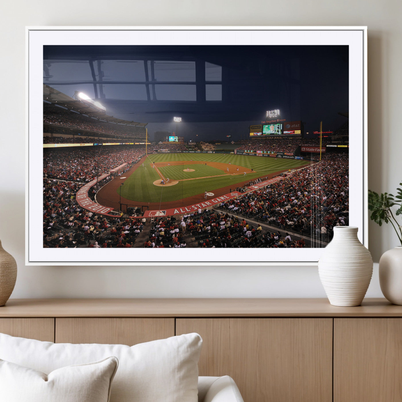 MGC-FP-36x24 - Los Angeles Angels Baseball Team Print - Anaheim Angel Stadium Wall Art Canvas Print