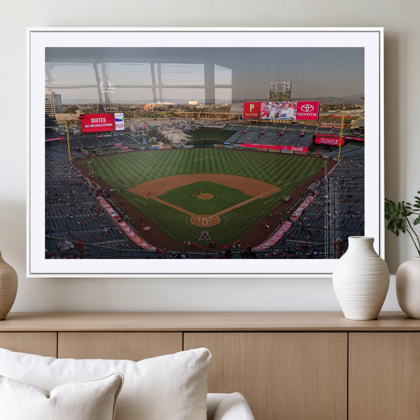 MGC-FP-36x24 - Los Angeles Angels Baseball Canvas Print - Anaheim Angel Stadium Wall Art Canvas Print