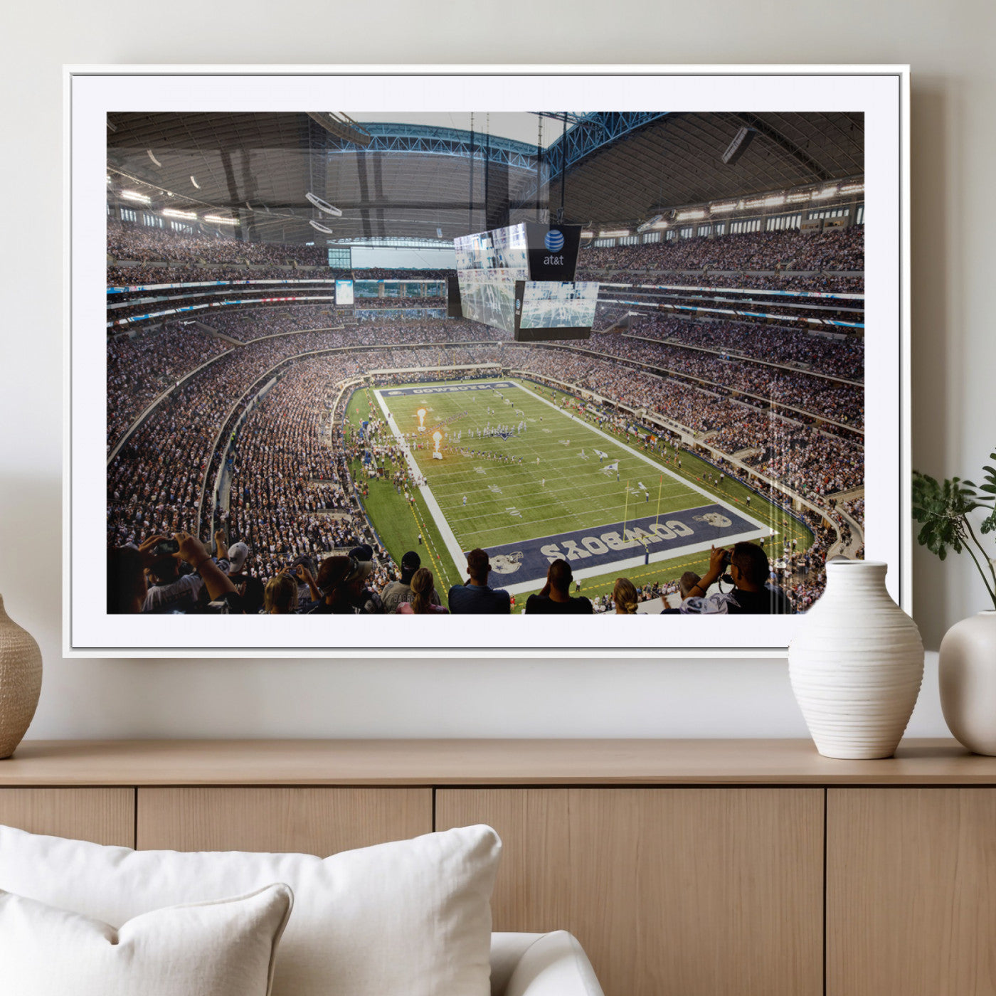 MGC-FP-36x24 - Dallas Cowboys Football Team Print - Arlington AT&T Stadium Wall Art Canvas Print
