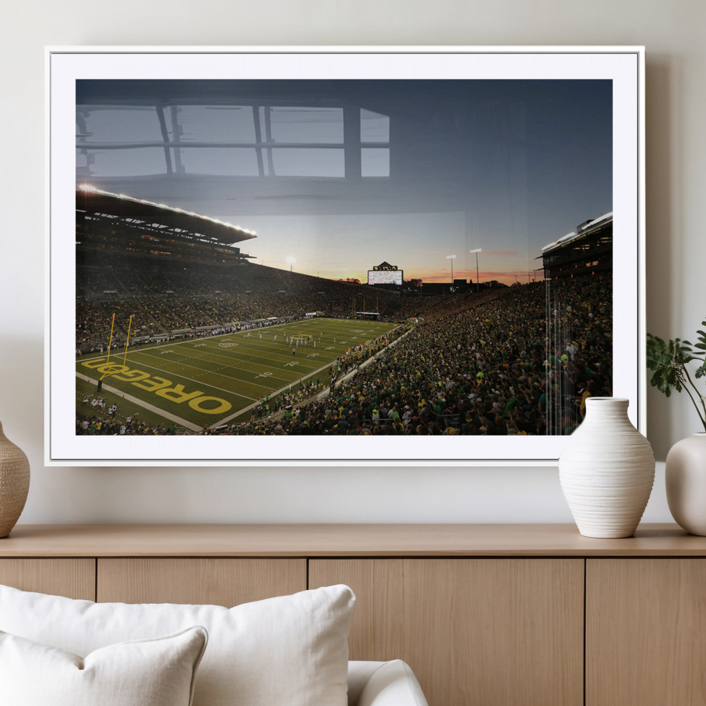 MGC-FP-36x24 - Oregon Ducks Football Team Print - Eugene Autzen Stadium Wall Art Canvas Print