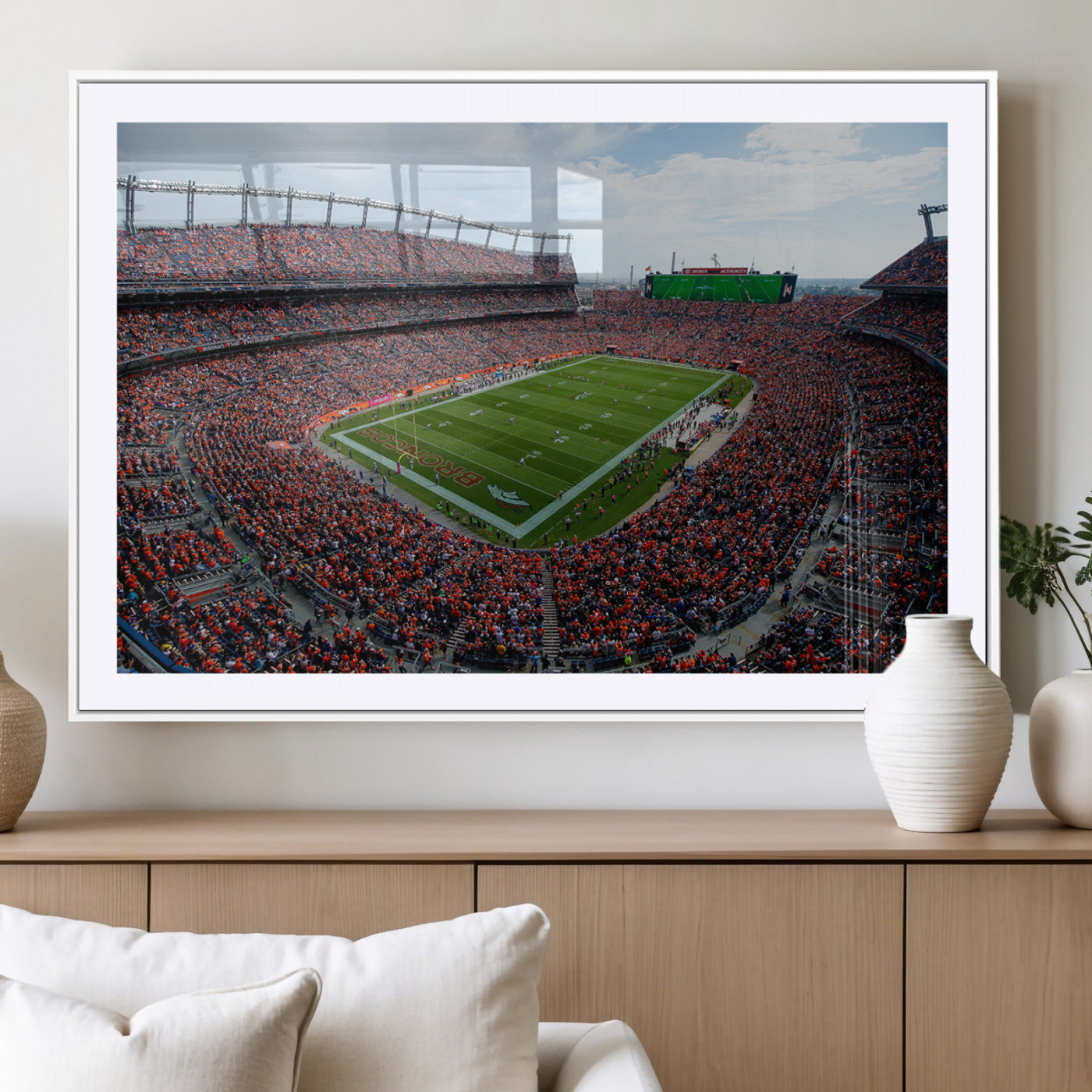 MGC-FP-36x24 - Denver Broncos Football Team Print - Empower Field Mile High Stadium Wall Art Canvas Print