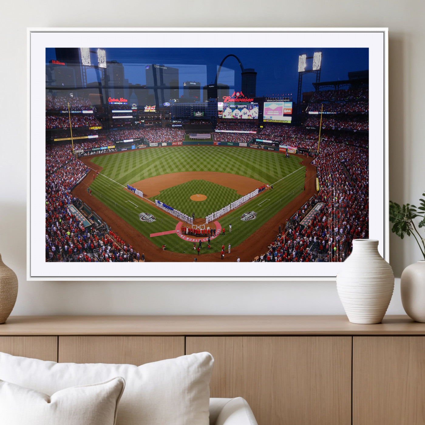 MGC-FP-36x24 - St. Louis Cardinals Baseball Team Print - Busch Stadium Wall Art Canvas Print