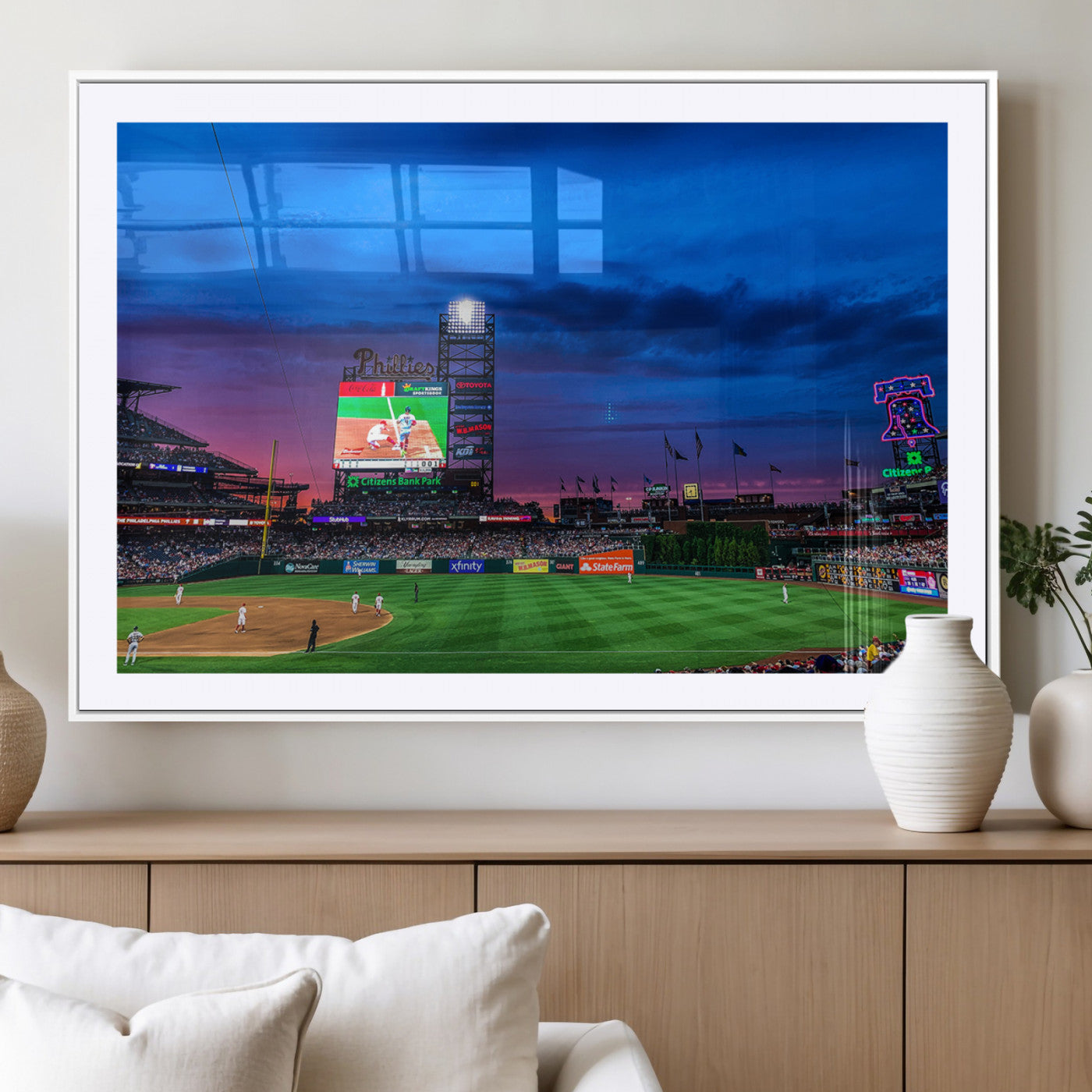 MGC-FP-36x24 - Philadelphia Phillies Baseball Team Print - Philadelphia Citizens Bank Park Stadium Canvas Wall Art