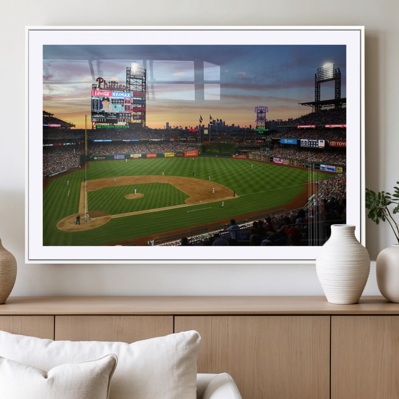 MGC-FP-36x24 - Citizens Bank Park Philadelphia Phillies Wall Art Canvas | 3-Panel Canvas Print of Phillies Stadium