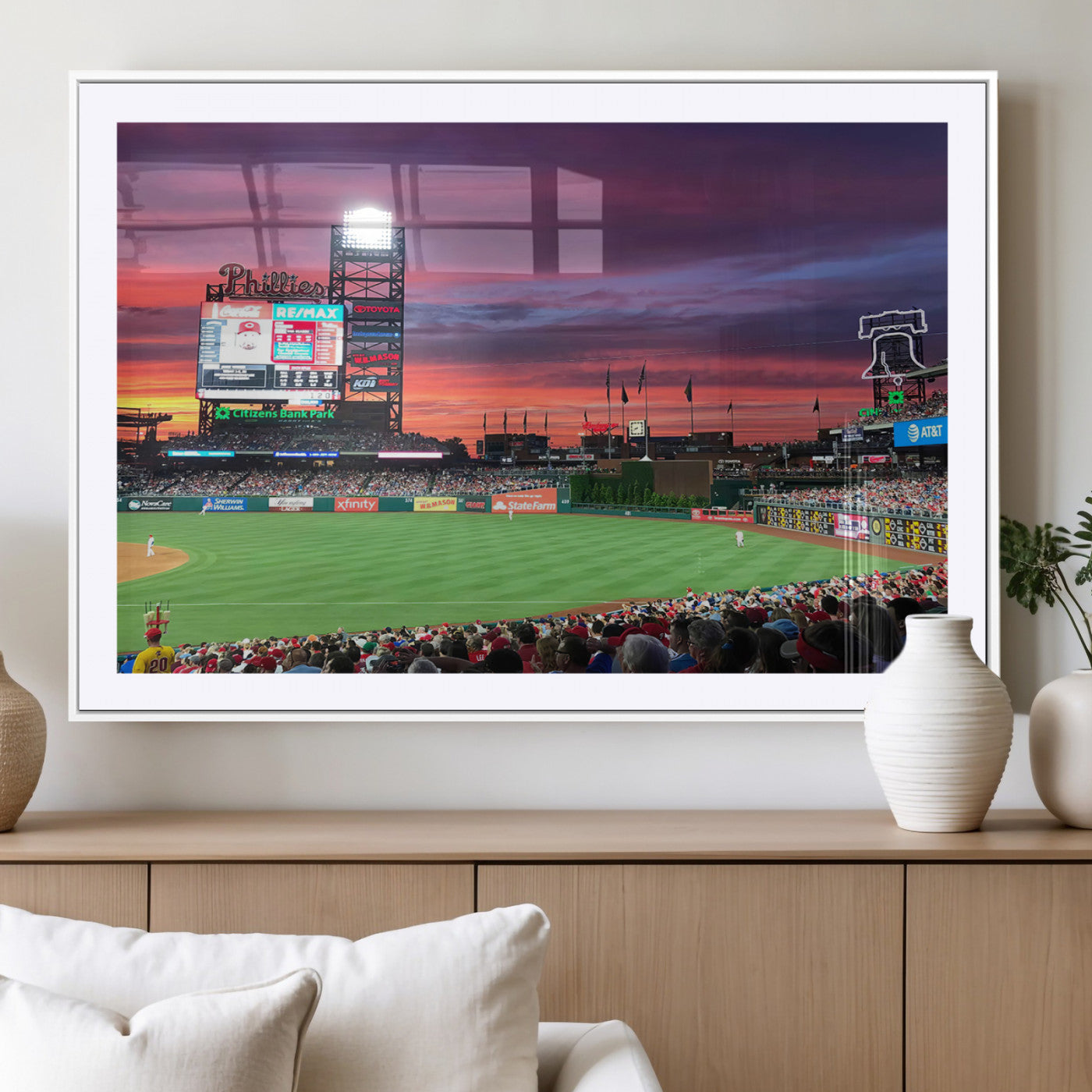 MGC-FP-36x24 - Philadelphia Phillies Baseball Team Print - Philadelphia Citizens Bank Park Stadium Wall Art Canvas