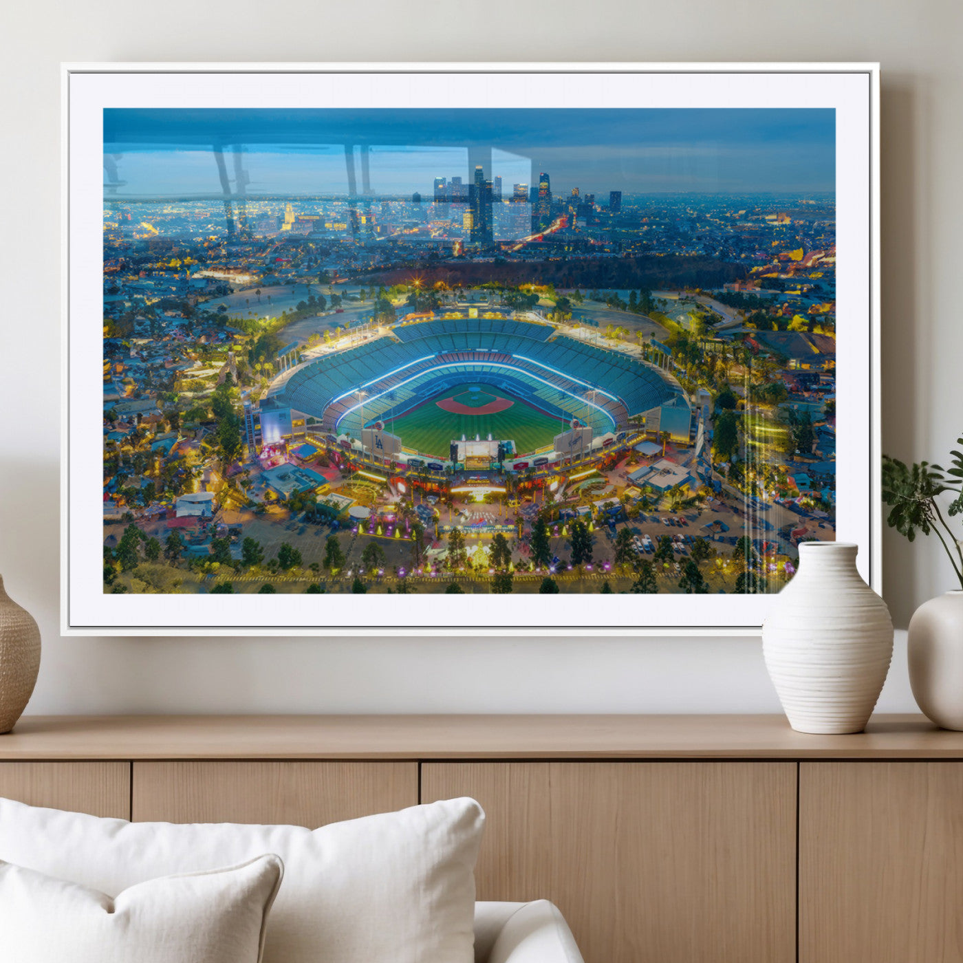 MGC-FP-36x24 - Los Angeles Dodgers Wall Art Canvas, Dodger Stadium Wall Art Canvas Print - MLB Baseball Stadium