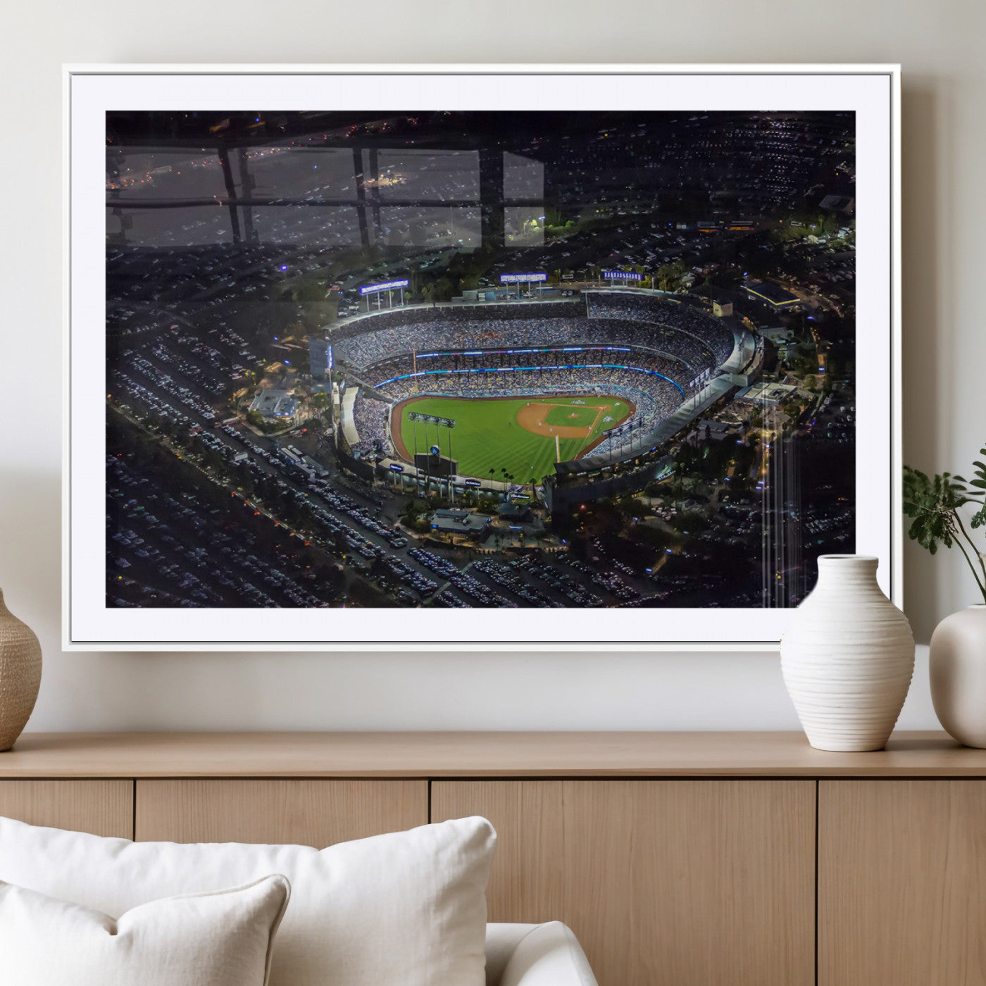 MGC-FP-36x24 - Los Angeles Dodgers Dodger Stadium Wall Art Canvas Print - MLB Baseball Stadium