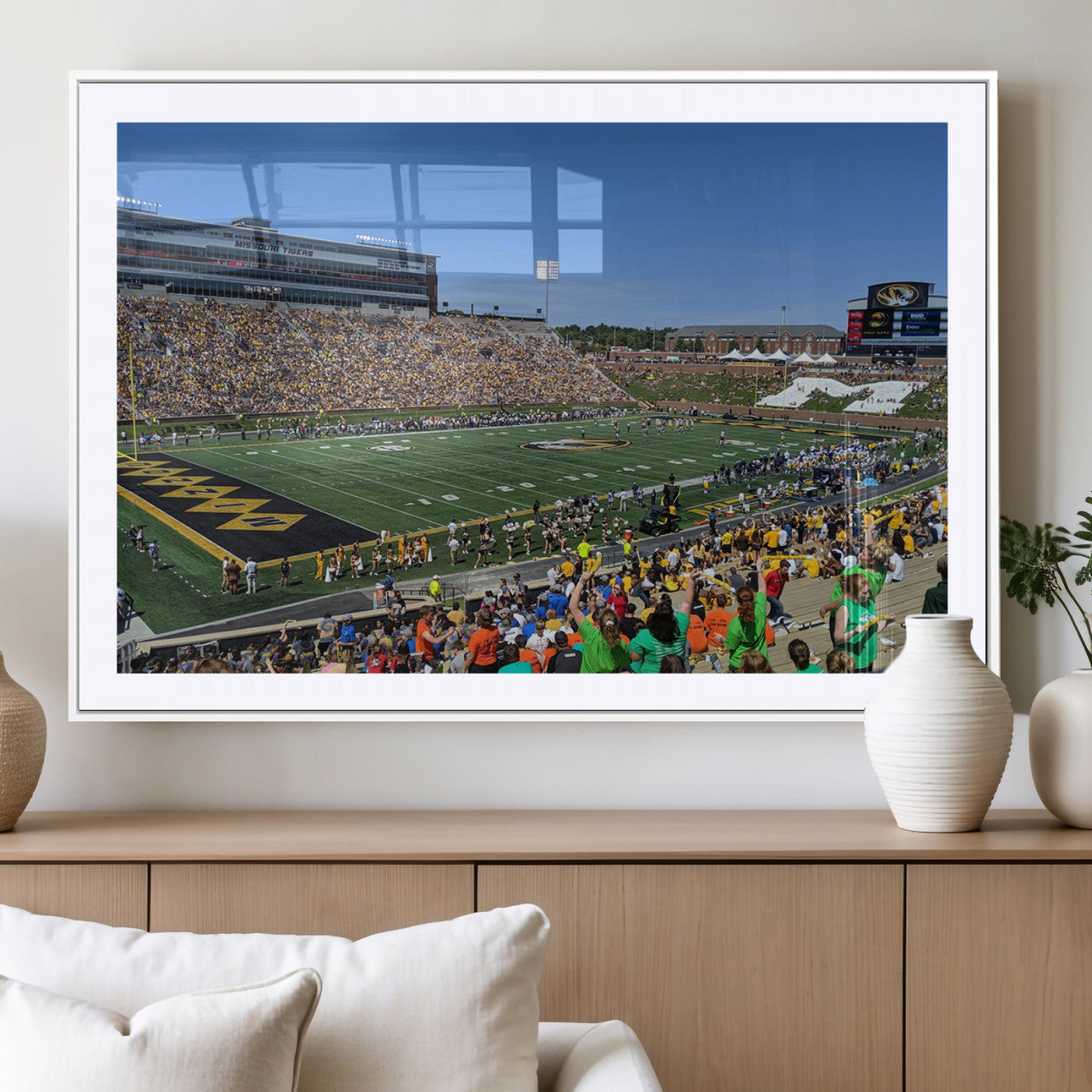 MGC-FP-36x24 - University of Missouri Tigers Football Team Print - Columbia Faurot Field Memorial Stadium Wall Art