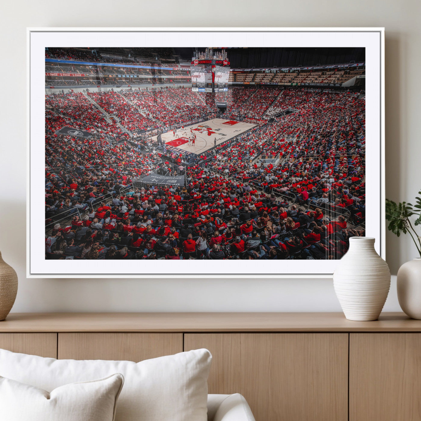 -Louisville Cardinals Basketball Print Canvas - Louisville KFC Yum Center Arena Wall Art Canvas Print