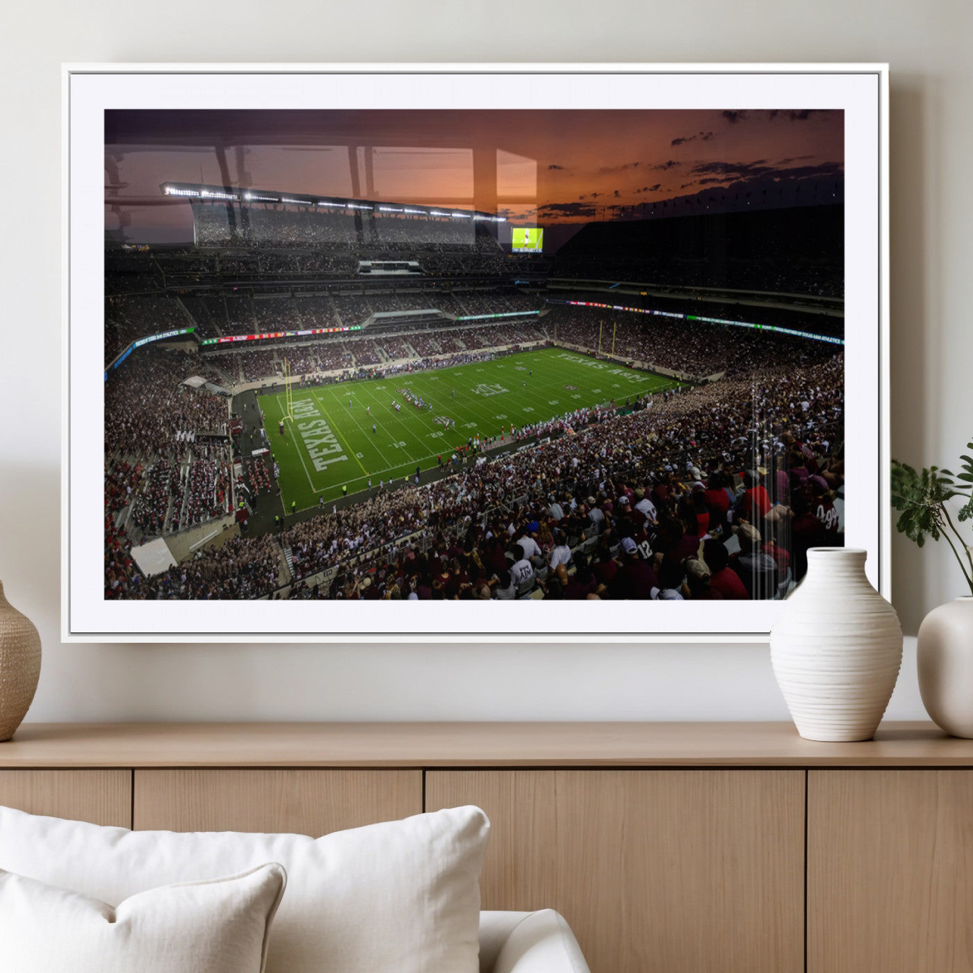 -Texas A&M University Aggies Football Team Print - College Station Kyle Field Stadium Wall Art Canvas