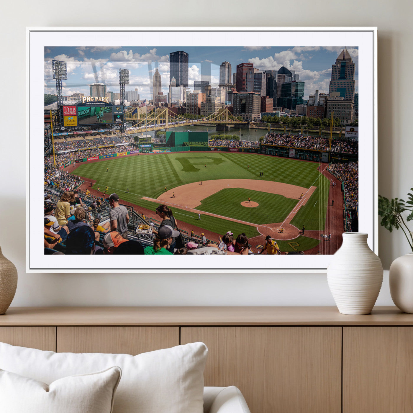 MGC-FP-36x24 - Pittsburgh Pirates Baseball Team Print - PNC Park Stadium Wall Art Canvas Print - Ready to Hang