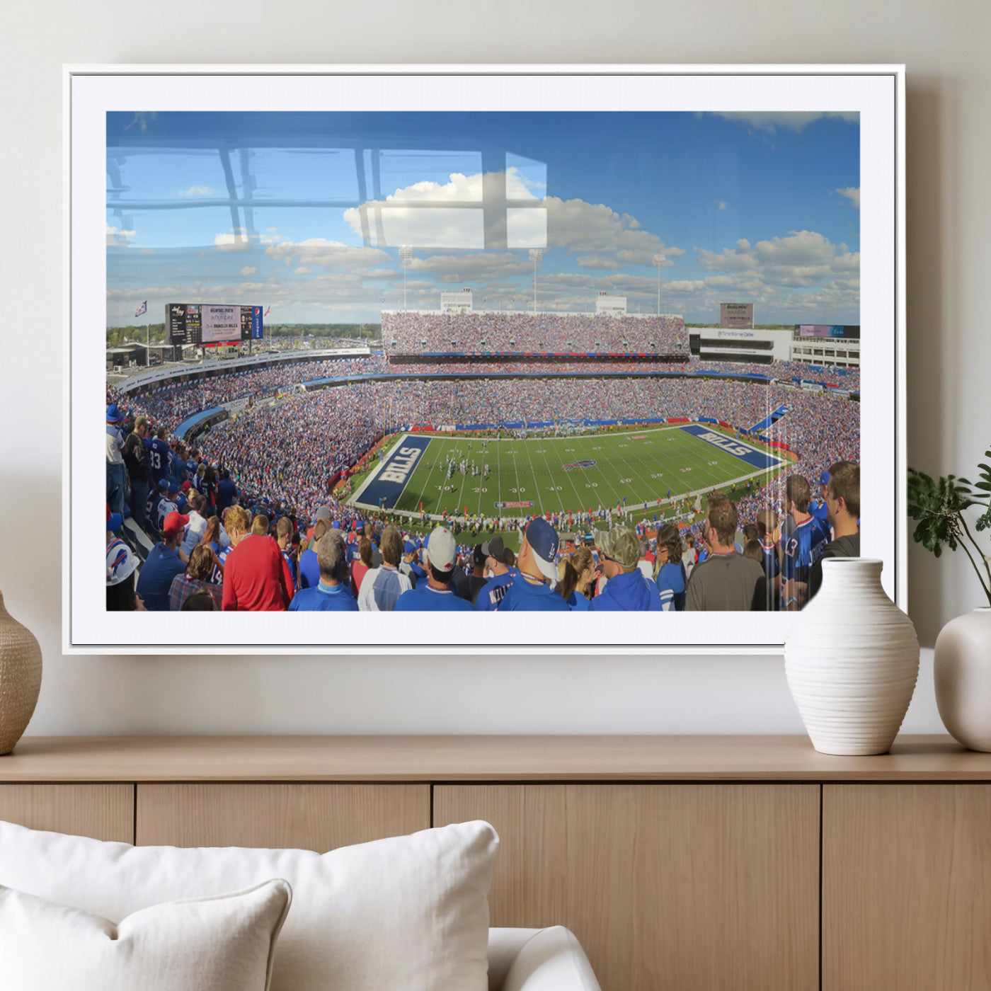 MGC-FP-36x24 - Buffalo Bills NFL Football Team Print - Buffalo Highmark Stadium Wall Art Canvas Print