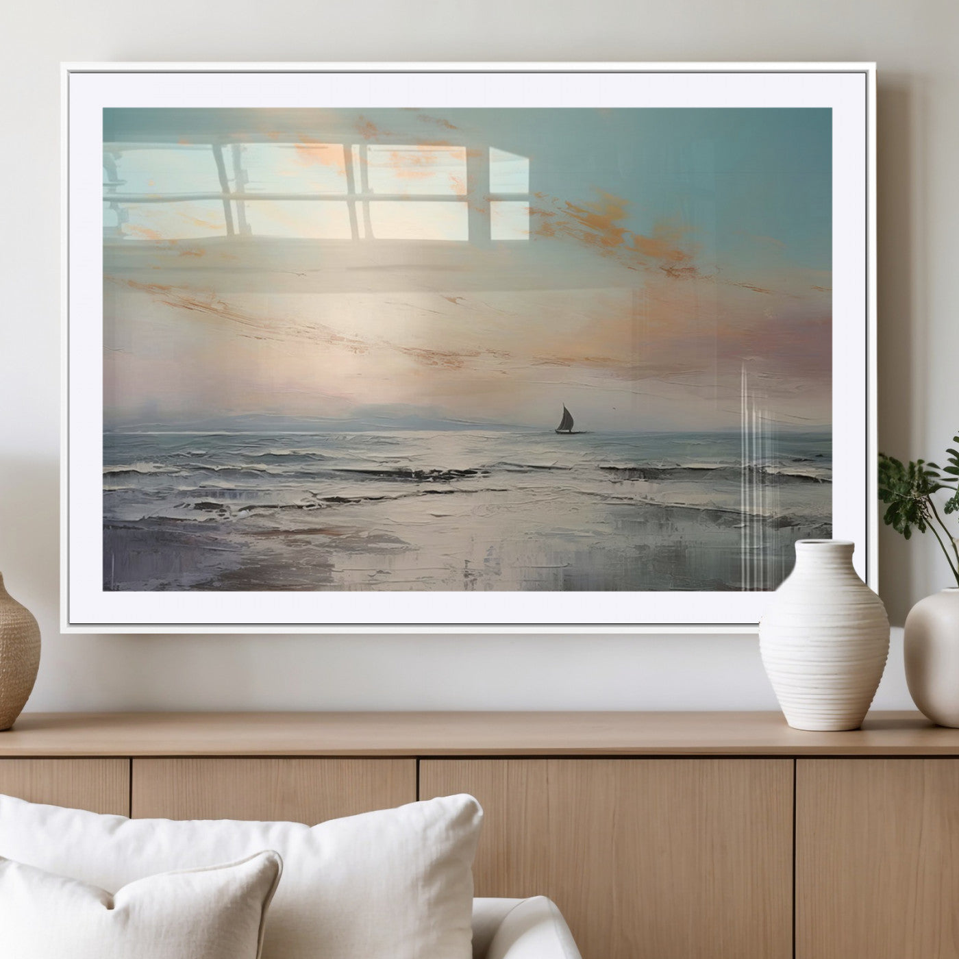 MGC-FP-36x24 - Abstract Ocean Wall Art -  Boat Wall Art Canvas Print