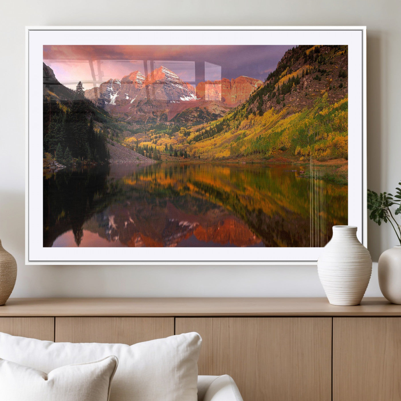86946-MGV-CV-36X24-Colorado Rockies Mountain Sunset Wall Art | Ready to Hang and Framed | Scenic Nature Landscape
