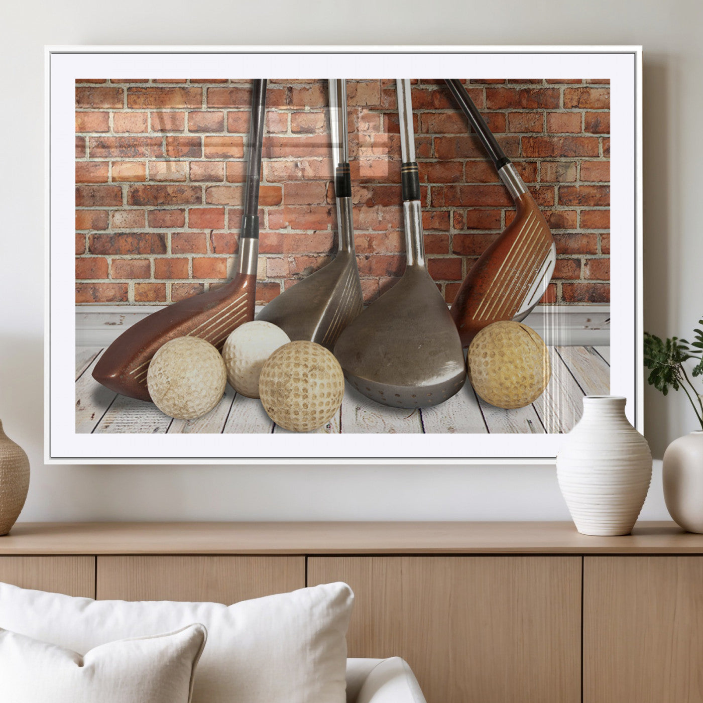 -Vintage Golf Ball Wall Art Canvas Print | Golf Decor for Man Cave or Office | Ready to Hang and