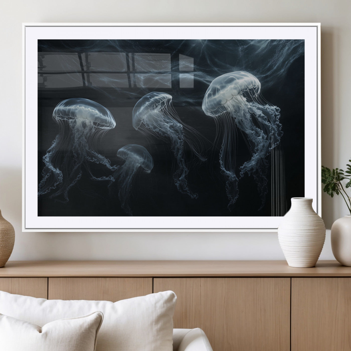 MGC-FP-36x24 - Jellyfish Wall Art Canvas Print, Elegant Wall Decor