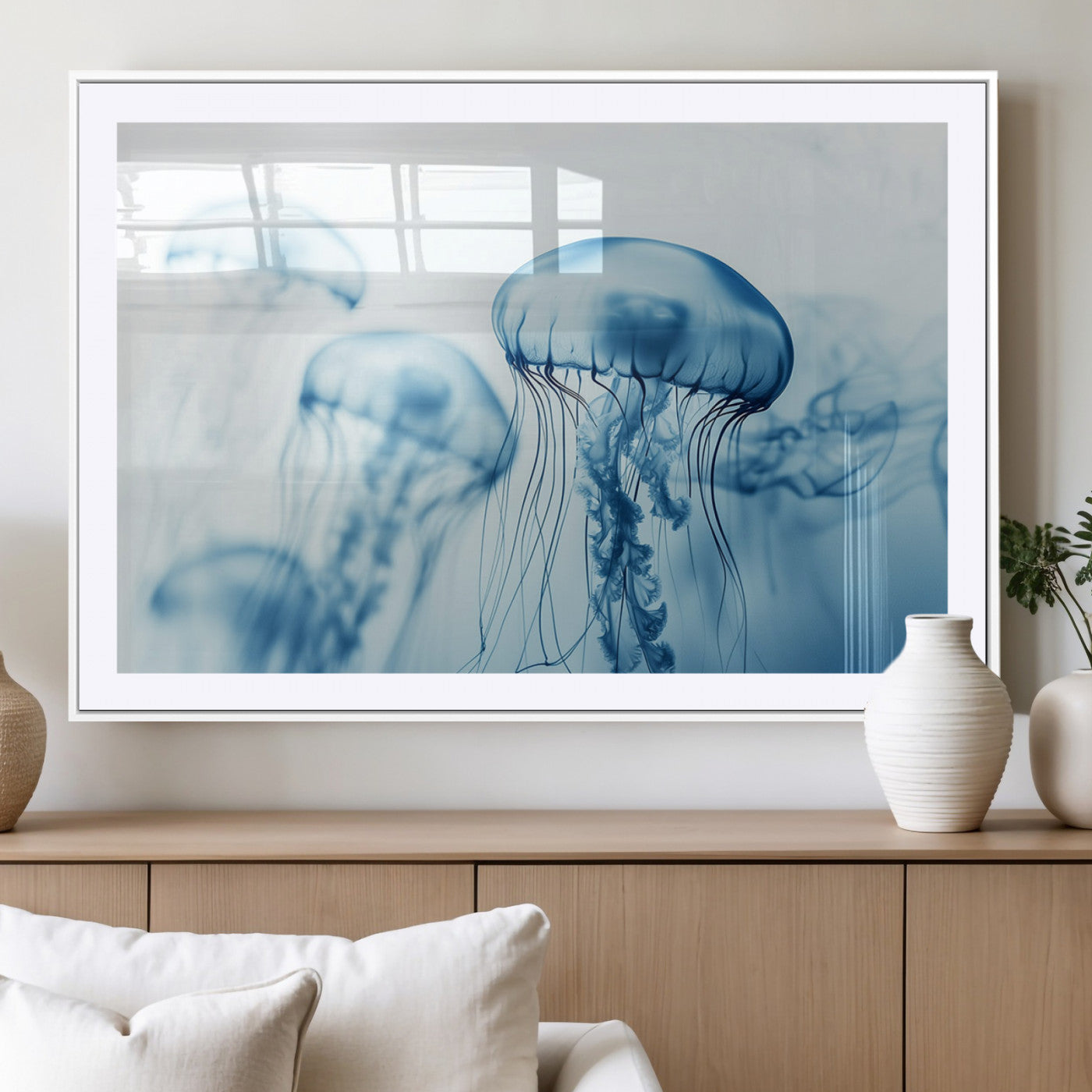 MGC-FP-36x24 - Blue Jellyfish Wall Art Canvas Print