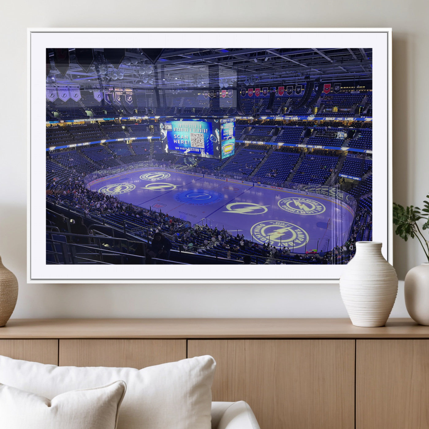 MGC-FP-36x24 - Amalie Arena Florida Wall Art Canvas Print - NHL Hockey Stadium Print Wall Art