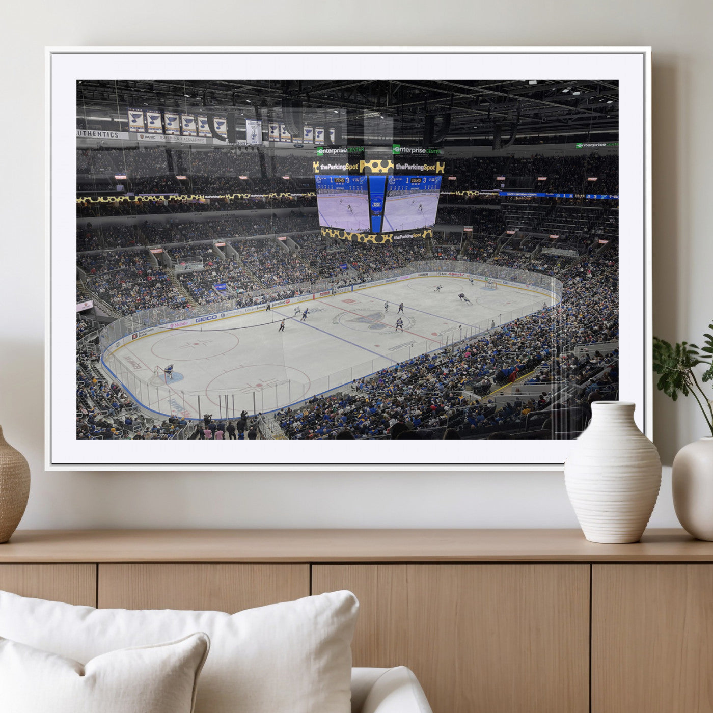 MGC-FP-36x24 - Enterprise Center Missouri St. Louis Blues Hockey Stadium Wall Art Canvas Print