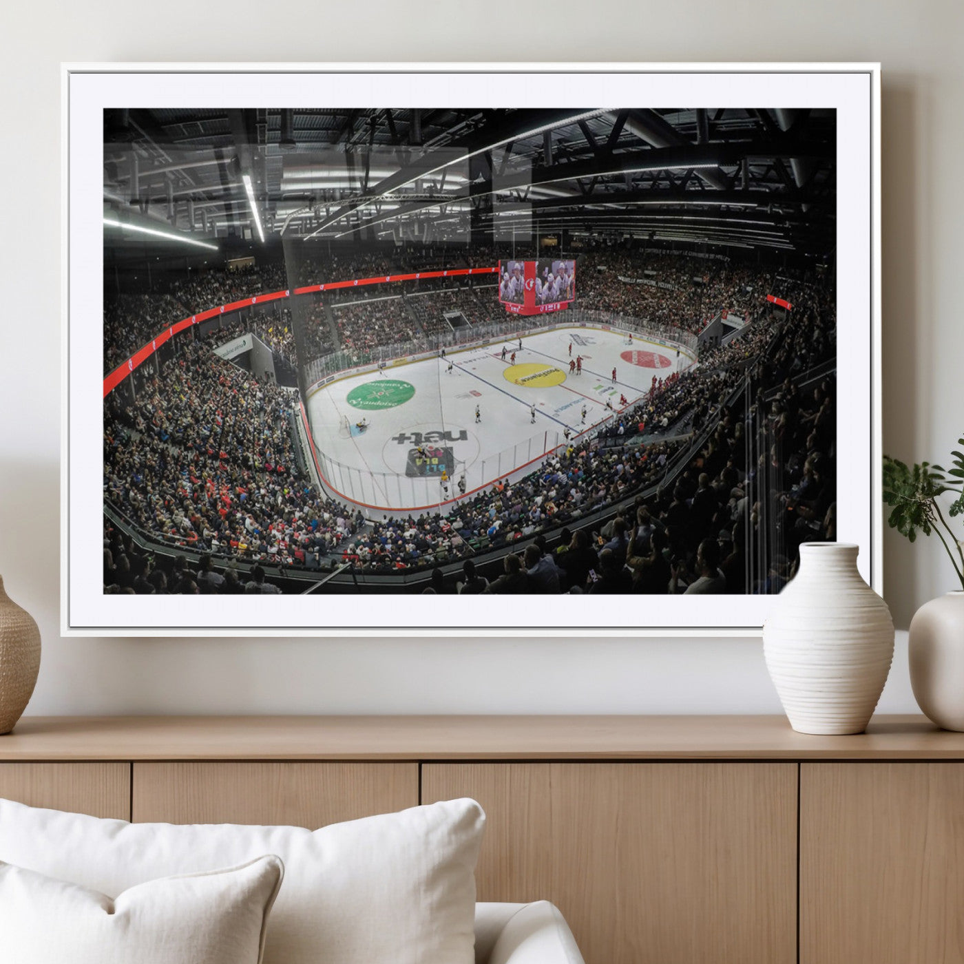 MGC-FP-36x24 - Vaudoise Lausanne Ice Hockey Arena Stadium Wall Art Canvas, Vaudoise Lausanne Ice Hockey Canvas