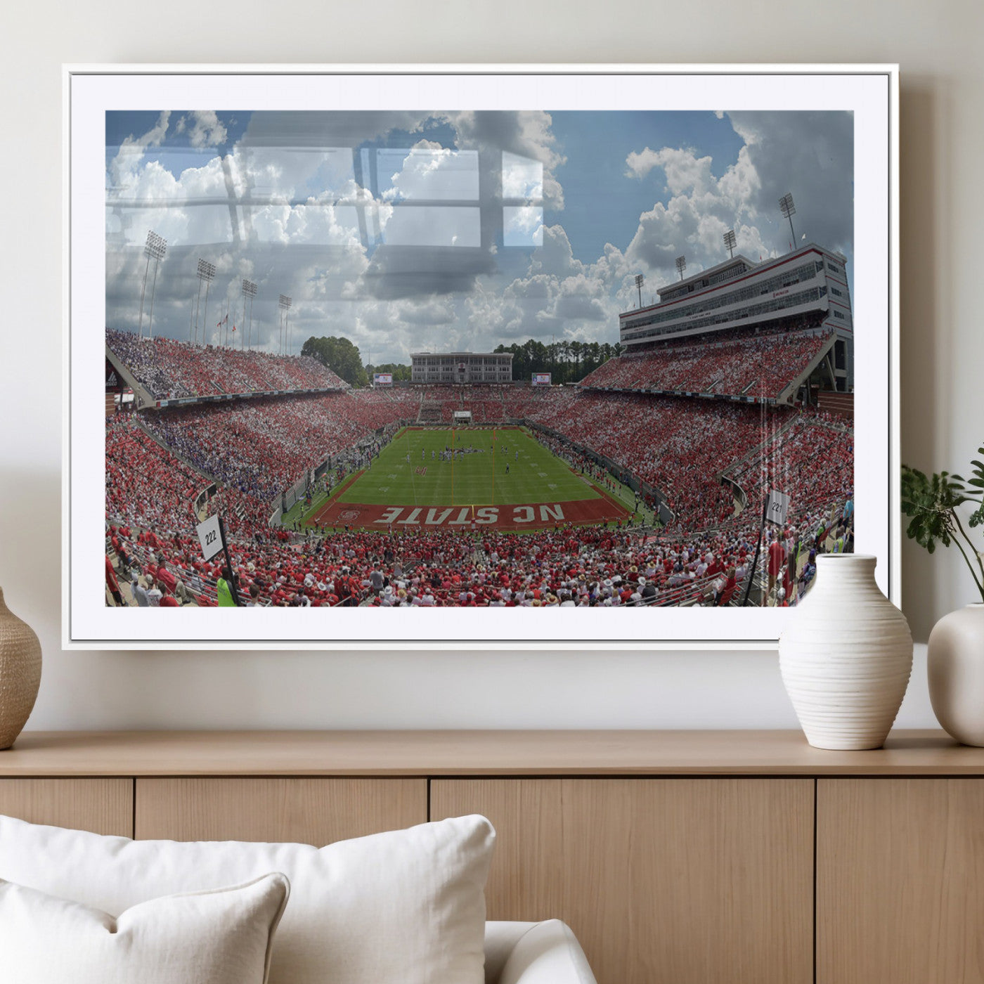 MGC-FP-36x24 - NC State Wolfpack Football Team Print Canvas- Raleigh Carter-Finley Stadium Wall Art Canvas Print