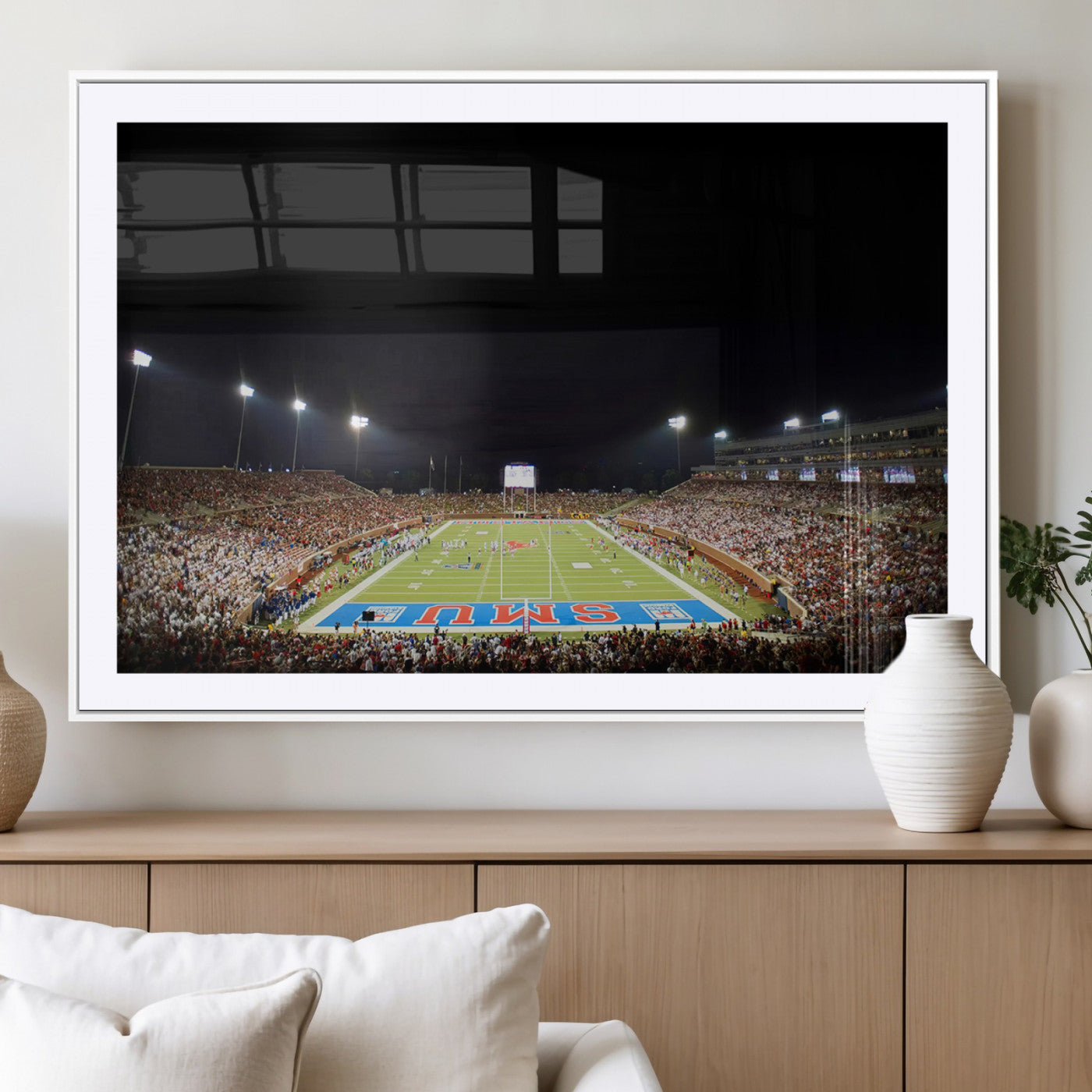 MGC-FP-36x24 - SMU Mustangs Football Team Print - Dallas Gerald J. Ford Stadium Wall Art Canvas Print