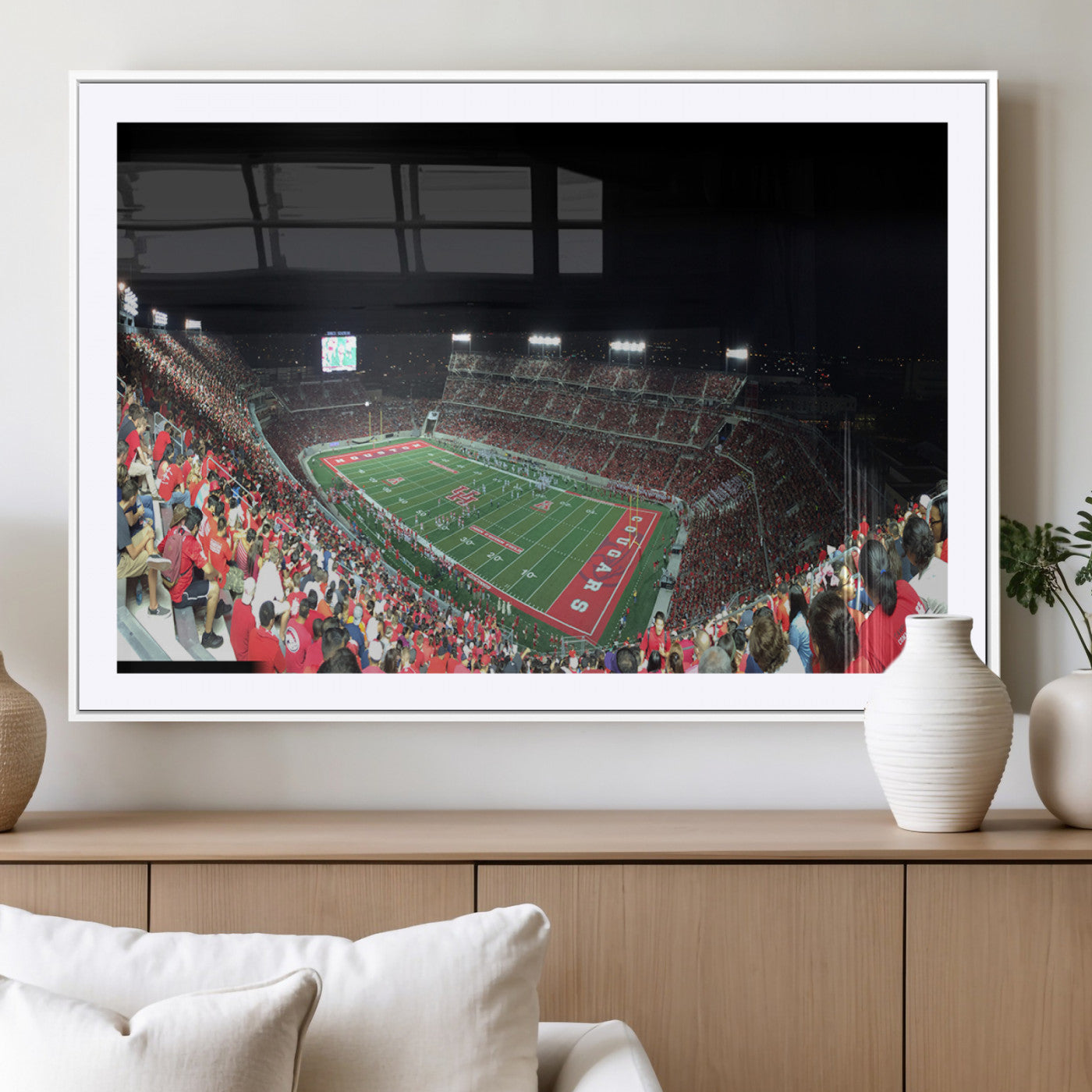 MGC-FP-36x24 - Houston Cougars Football Team Print - Houston TDECU Stadium Wall Art Canvas Print