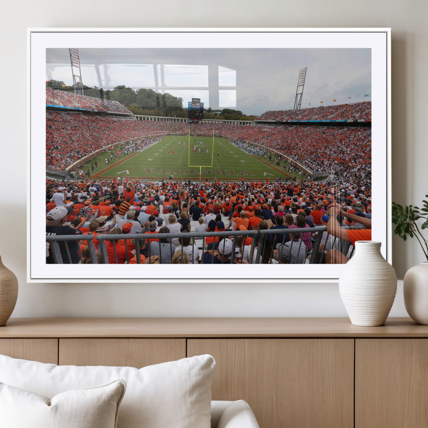 MGC-FP-36x24 - Virginia Cavaliers Football Team Print - Charlottesville Scott Stadium Print Wall Art Canvas
