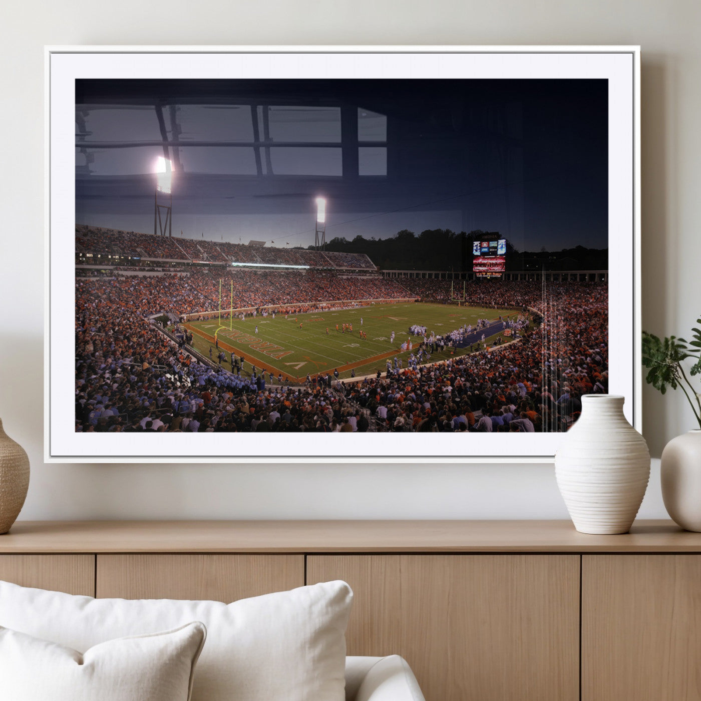 MGC-FP-36x24 - Virginia Cavaliers Football Team Print - Charlottesville Scott Stadium Canvas Print Wall Art