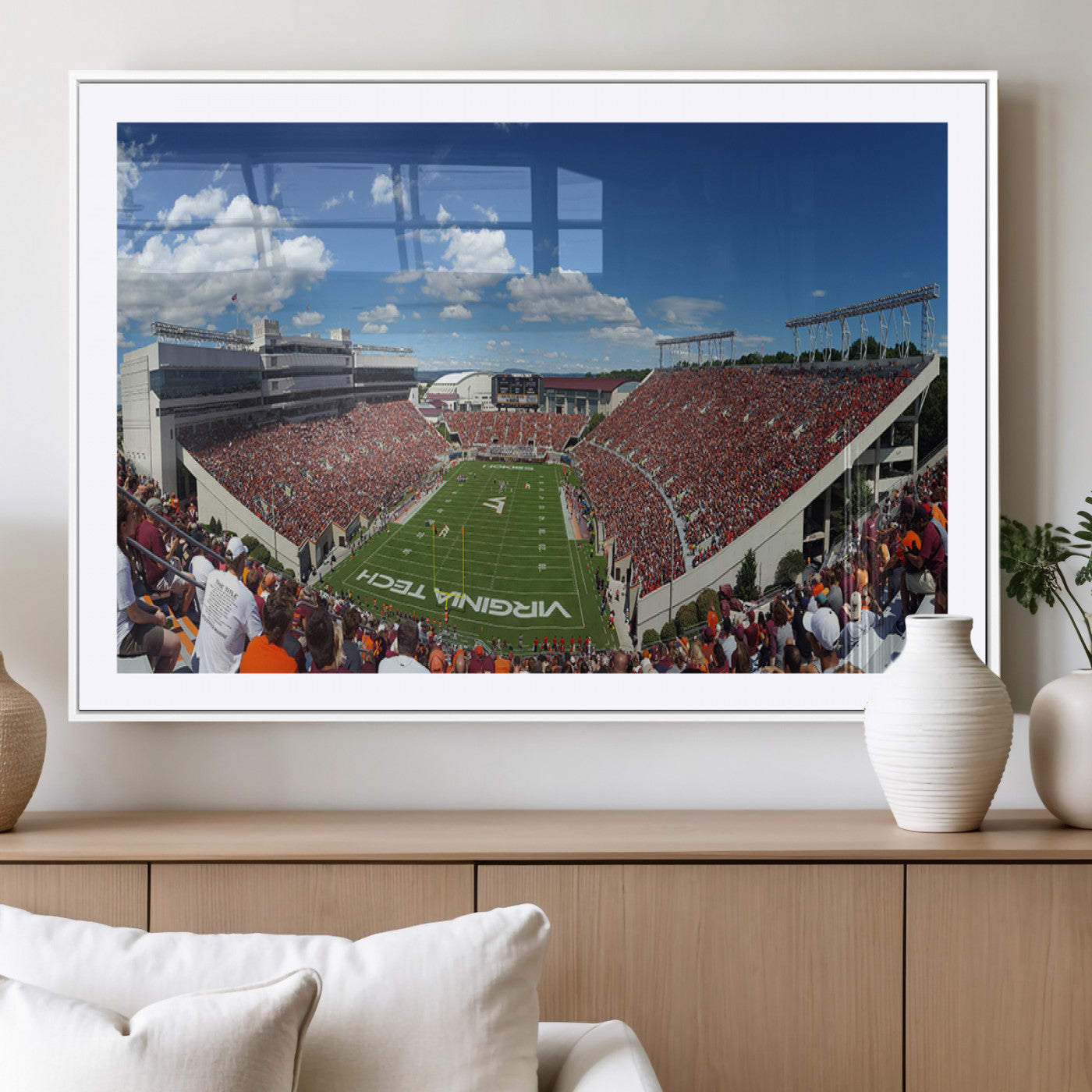 MGC-FP-36x24 - Virginia Tech Hokies Football Team Print - Blacksburg Lane Stadium Wall Art Canvas Print