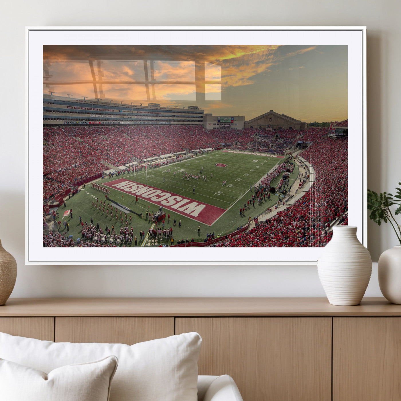 41472-MGV-CV-36X24-Camp Randall Stadium Wisconsin Badgers Large Wall Art Canvas Print | College Football Stadium Wall