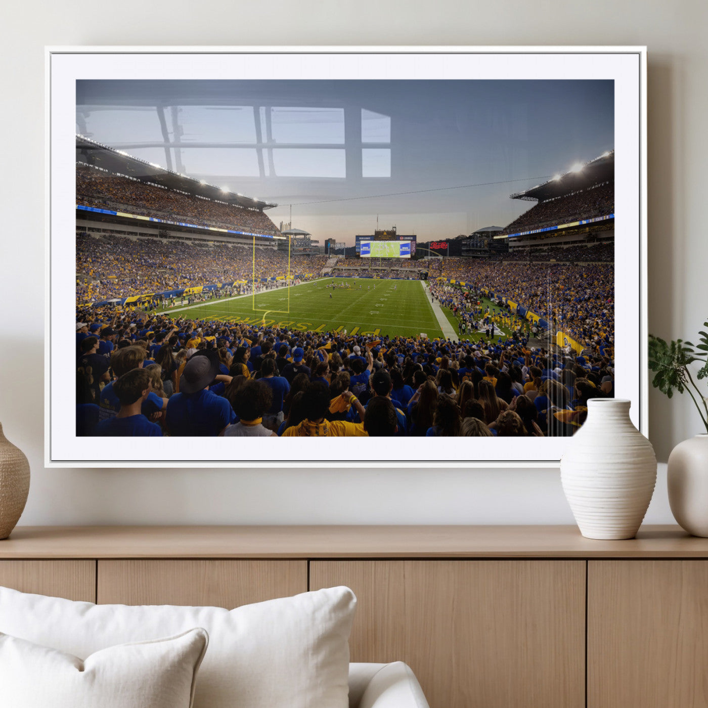 MGC-FP-36x24 - Pittsburgh Panthers Football Team Print - Pittsburgh Acrisure Stadium Wall Art Canvas Print