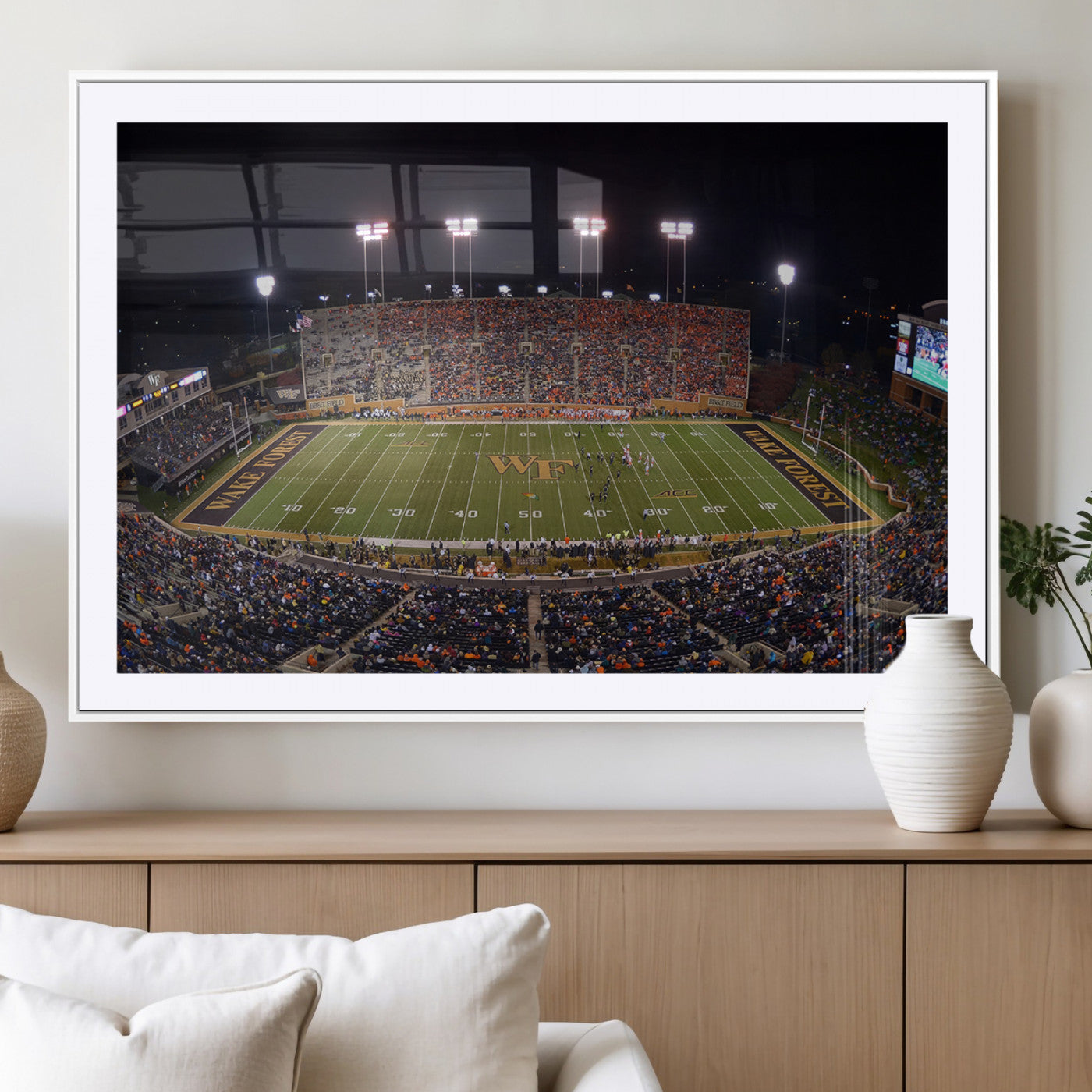 MGC-FP-36x24 - Demon Deacons Print Canvas, Football Team Print - Winston-Salem Allegacy Federal Credit Union