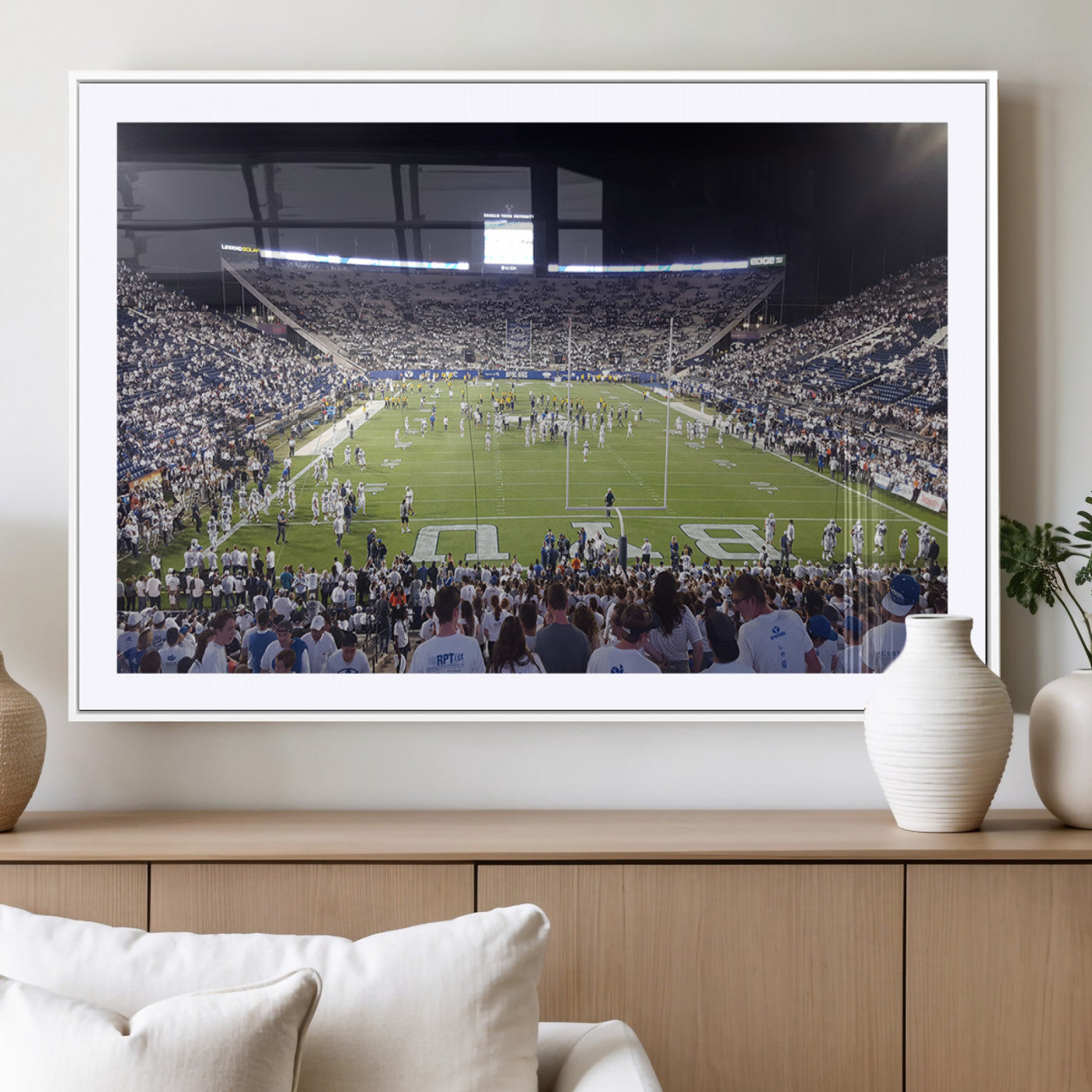 MGC-FP-36x24 - Brigham Young University Cougars Football Print Canvas - Provo LaVell Edwards Stadium Wall Art