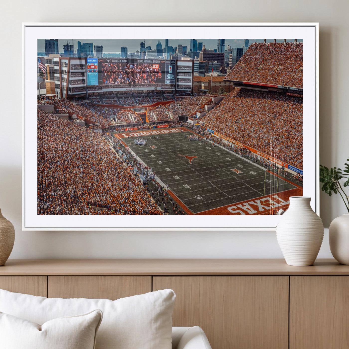 MGC-FP-36x24 - University of Texas Longhorns Football Team Print - Austin Darrell K Royal-Texas Memorial Stadium