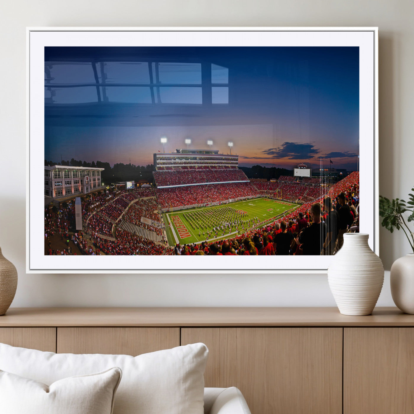 MGC-FP-36x24 - Wolfpack Football Team Wall Art Print - Raleigh Carter-Finley Stadium Wall Art Canvas Print