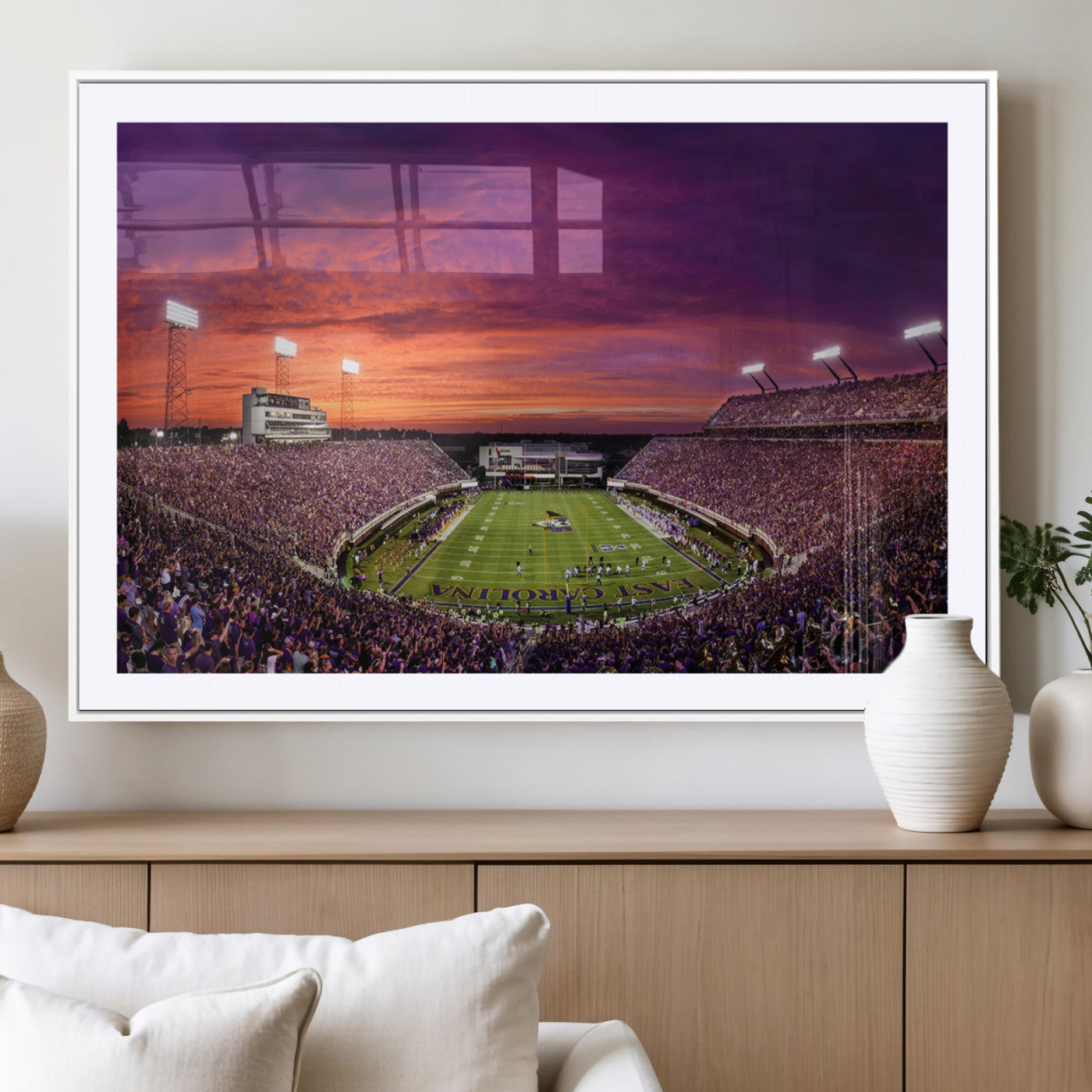 MGC-FP-36x24 - East Carolina University Pirates Football Print Canvas- Greenville Dowdy-Ficklen Stadium Wall Art