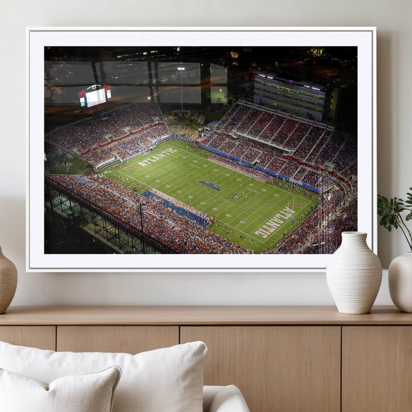 MGC-FP-36x24 - Florida Atlantic University Owls Canvas Print, Football Team Print - Boca Raton FAU Stadium Wall Art