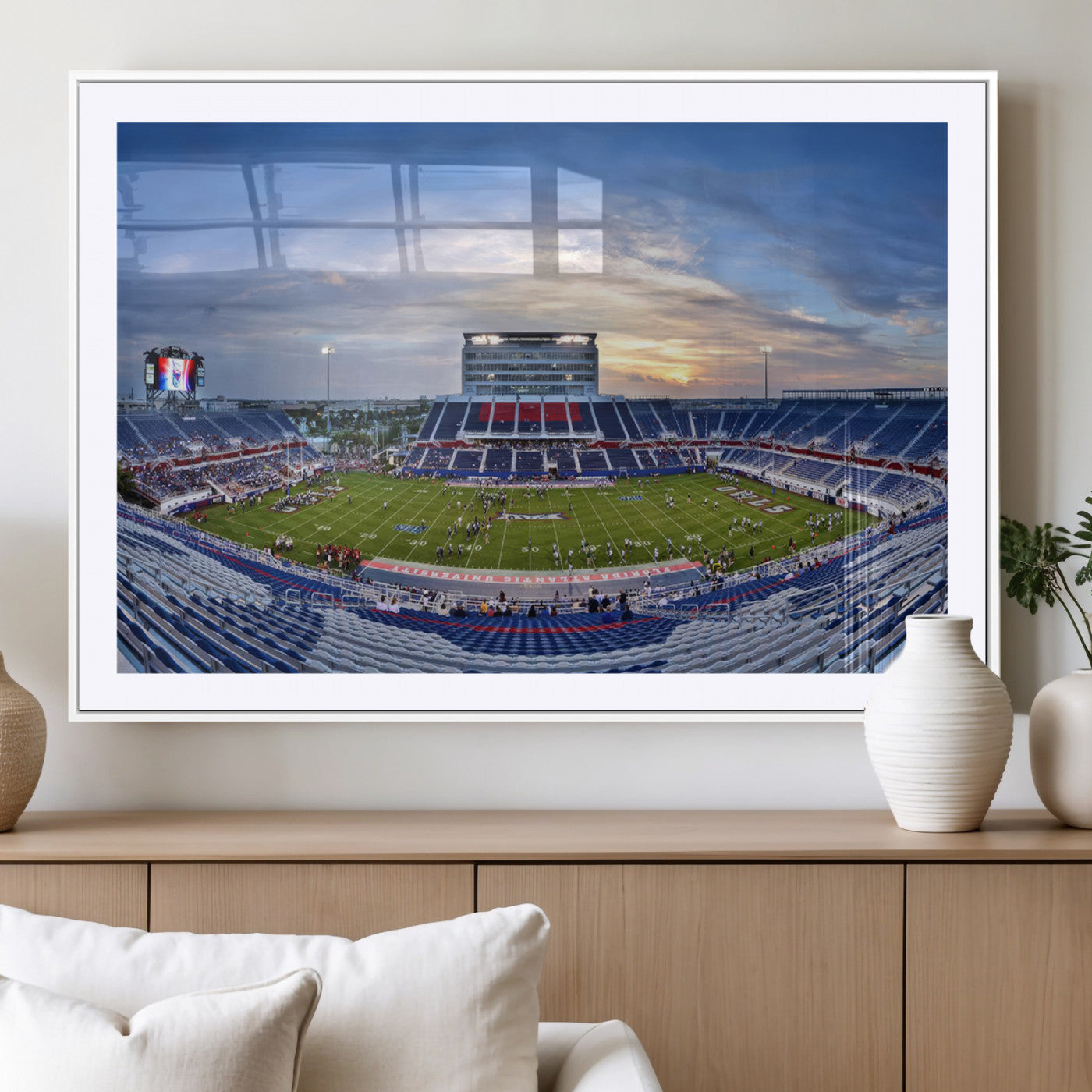 MGC-FP-36x24 - Florida Atlantic University Owls Football Team Print - Boca Raton FAU Stadium Wall Art Canvas Print