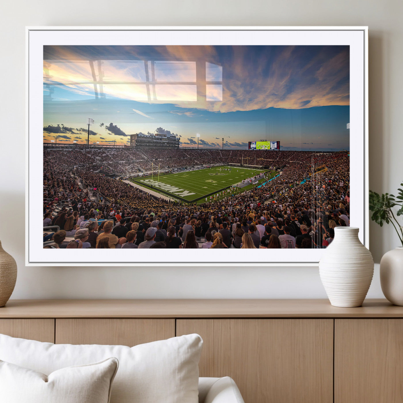 MGC-FP-36x24 - UCF Knights Football Team Print - Orlando FBC Mortgage Stadium Wall Art Canvas Print