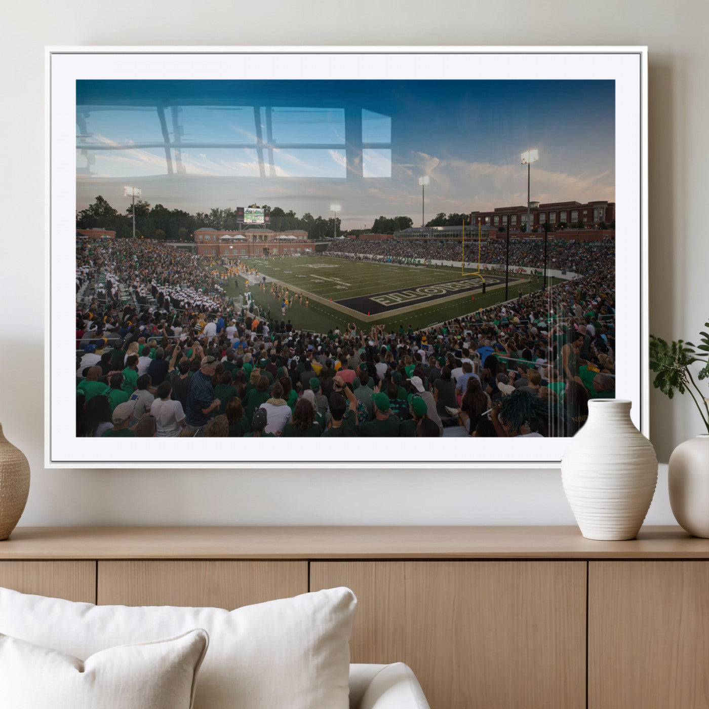 MGC-FP-36x24 - University of Charlotte 49ers Football Team Print - Charlotte Jerry Richardson Stadium Wall Art