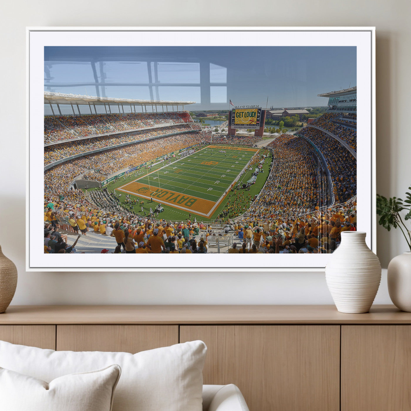 MGC-FP-36x24 - Baylor University Bears Football Team Print - Waco McLane Stadium Wall Art Canvas Print
