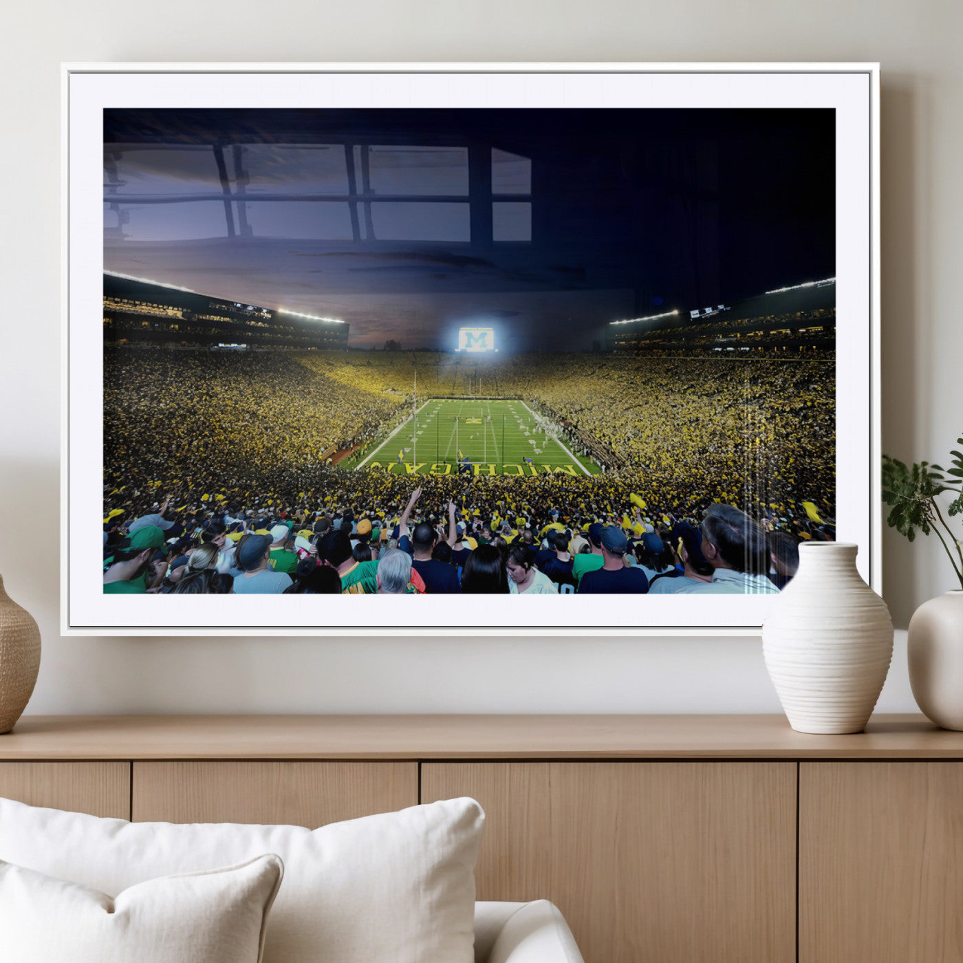MGC-FP-36x24 - University of Michigan Wolverines Football Team Print - Ann Arbor Michigan Stadium Canvas Print